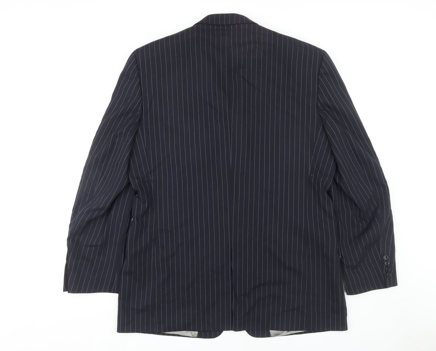 Next Men's Blue Striped Blazer 44L Regular Fit Jacket