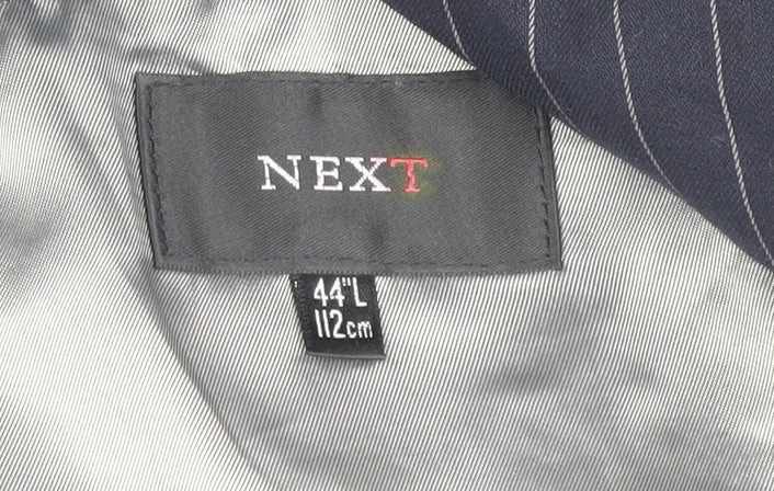 Next Men's Blue Striped Blazer 44L Regular Fit Jacket