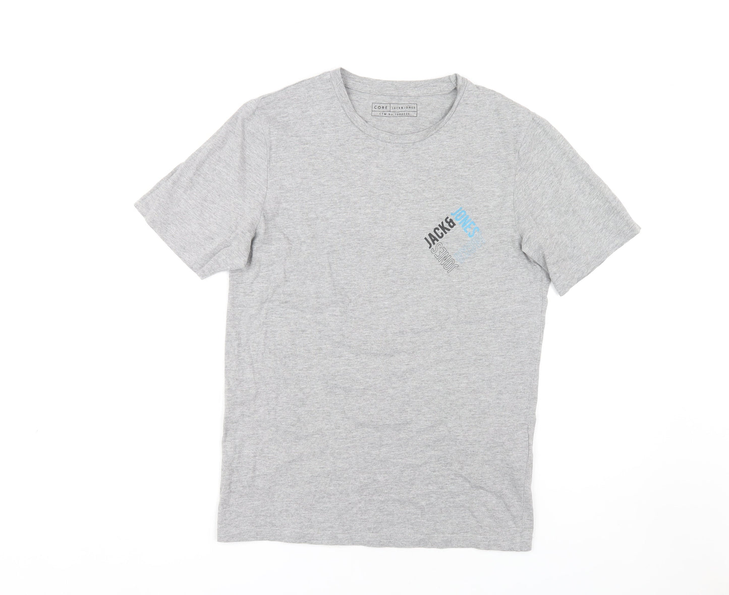 Jack & Jones Men's Grey Crew Neck T-Shirt, Size S