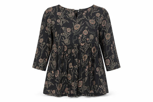 Womens UK Size 10 FatFace Black Cotton Blend Blouse