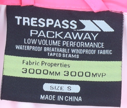 Trespass Women's Pink Windbreaker Jacket Size S