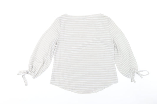 Banana Republic Women's White Striped Blouse M