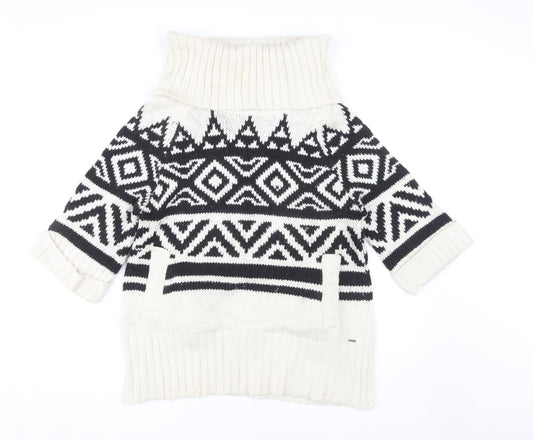 Animal Women's Black Cowl Neck Geometric Jumper Size 14