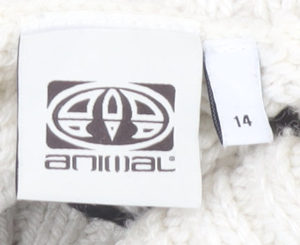 Animal Women's Black Cowl Neck Geometric Jumper Size 14