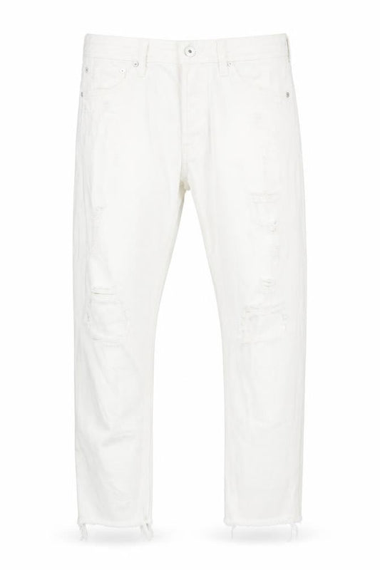 Jack & Jones Men's White Distressed Denim Jeans