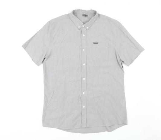 Firetrap Men's Grey XL Short Sleeve Casual Shirt