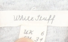 White Stuff Women's Grey Striped 3/4 Sleeve Top