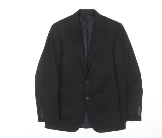 Moss Esq. Men's Black Suit Jacket, Size 38, Regular Fit
