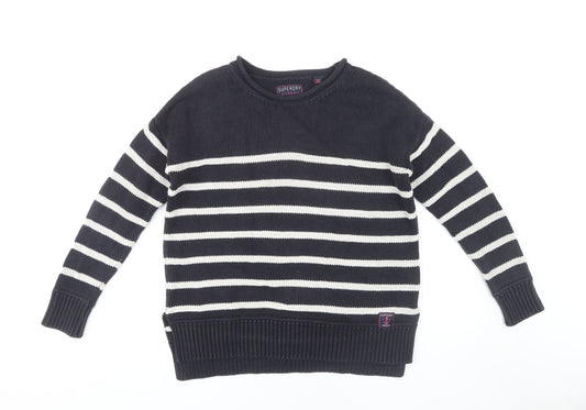 Superdry Women's Black Striped Pullover Jumper S