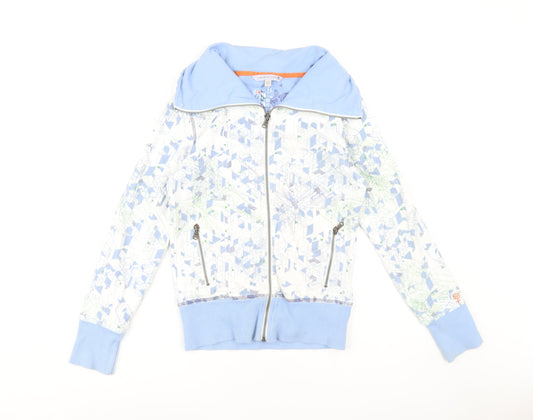 Fat Face Girls Blue Geometric Full Zip Hoodie 12Y