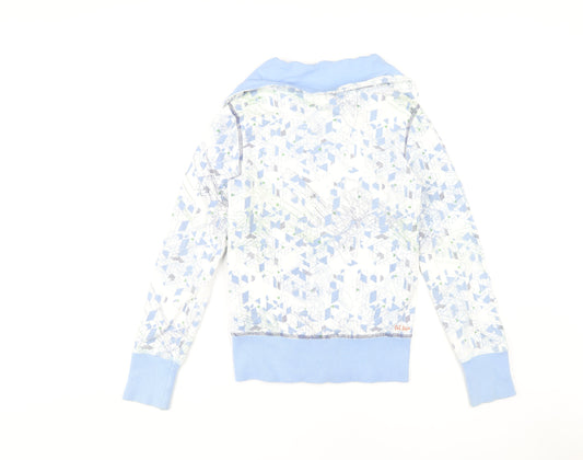 Fat Face Girls Blue Geometric Full Zip Hoodie 12Y