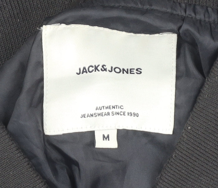 Jack & Jones Men's Black Bomber Jacket - M