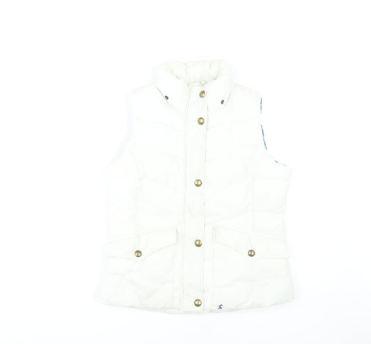 Joules White Puffer Waistcoat Women M Classic Style