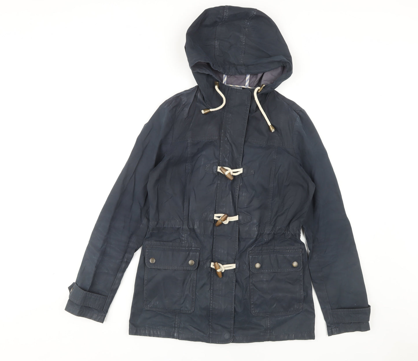 Fat Face Women's Blue Hooded Duffel Coat Jacket Size 6