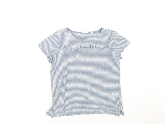 Fat Face Women’s Blue Striped T-Shirt, Size S, Cotton
