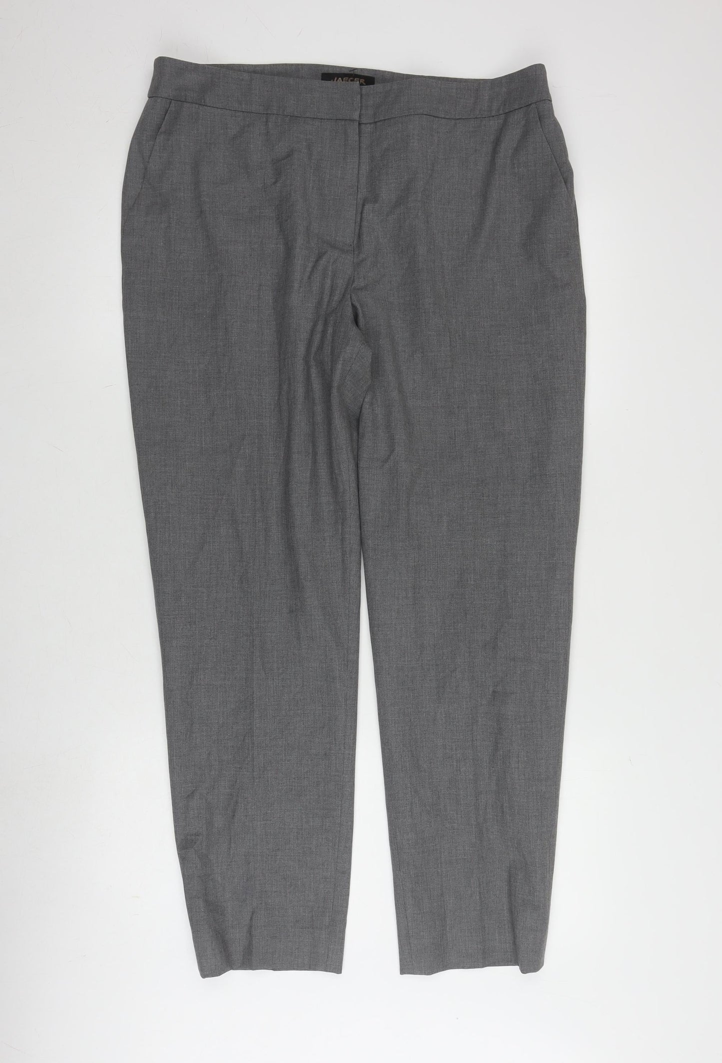 Jaeger Women's Grey Straight Trousers, Size 14