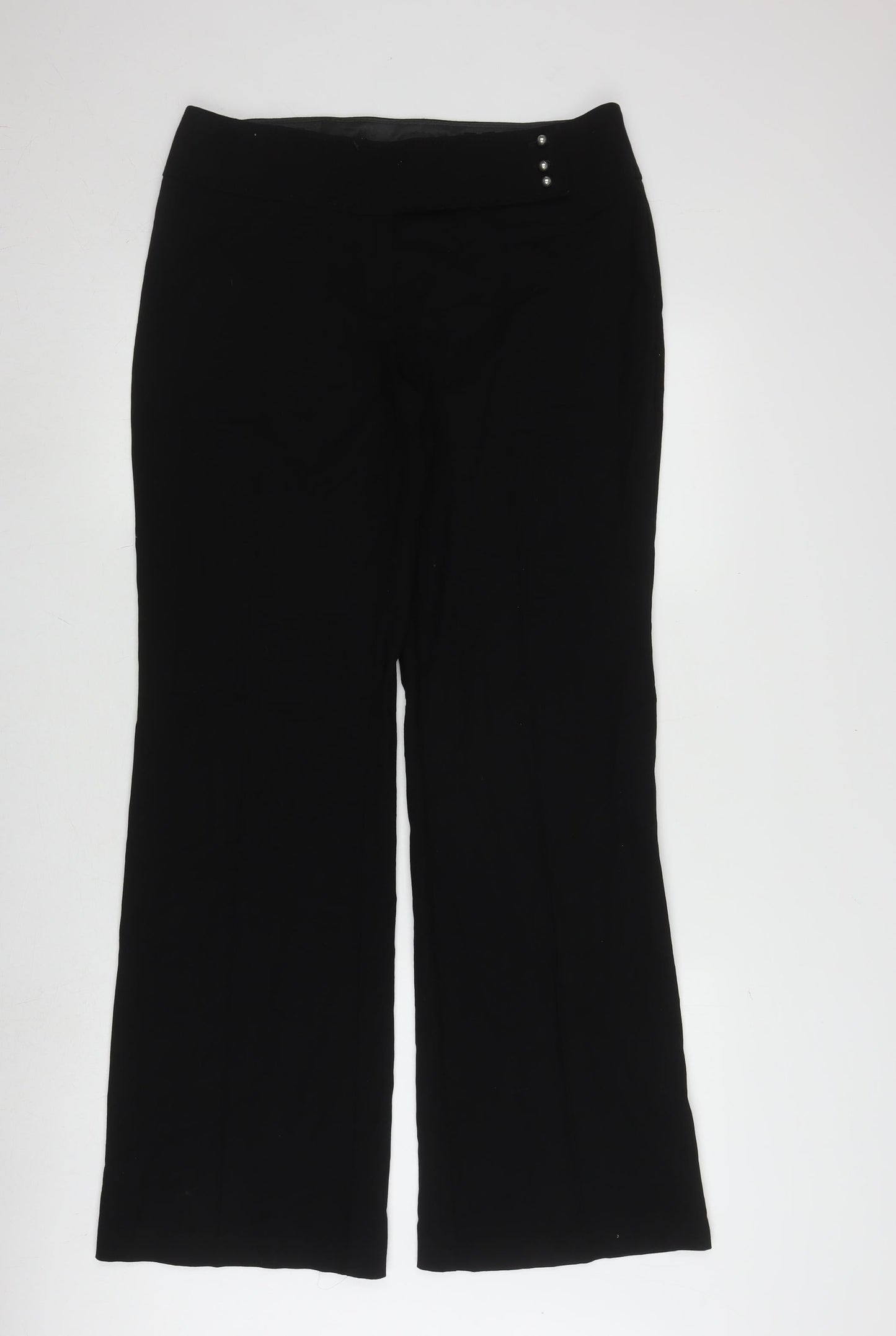 Marks and Spencer Women's Black Straight Trousers, Size 14