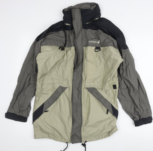 Scanda Men's Grey Hooded Windproof Jacket
