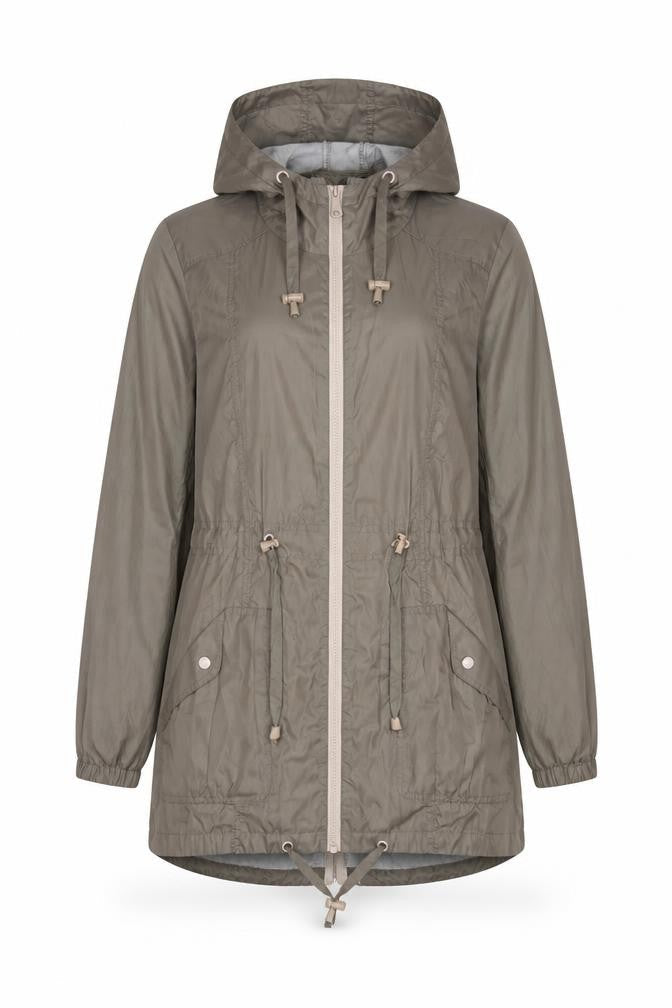 Warehouse Women's Grey Parka Jacket S Hooded Casual