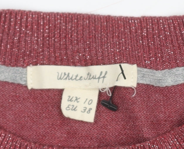 White Stuff Women's Red Knitted Jumper, UK 10, 3/4 Sleeve