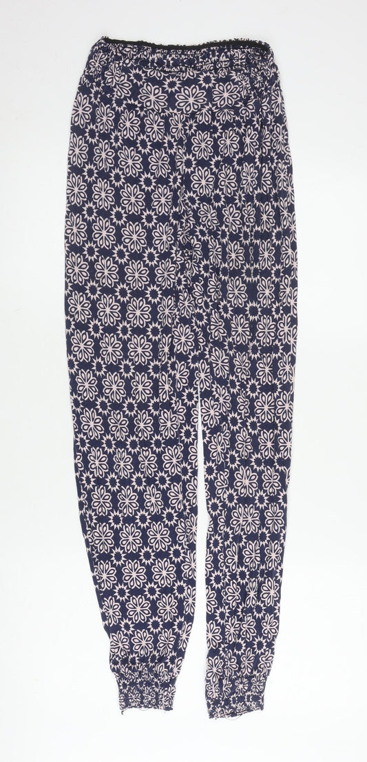 s.Oliver Women's Blue Floral Jogger Trousers - Size 8