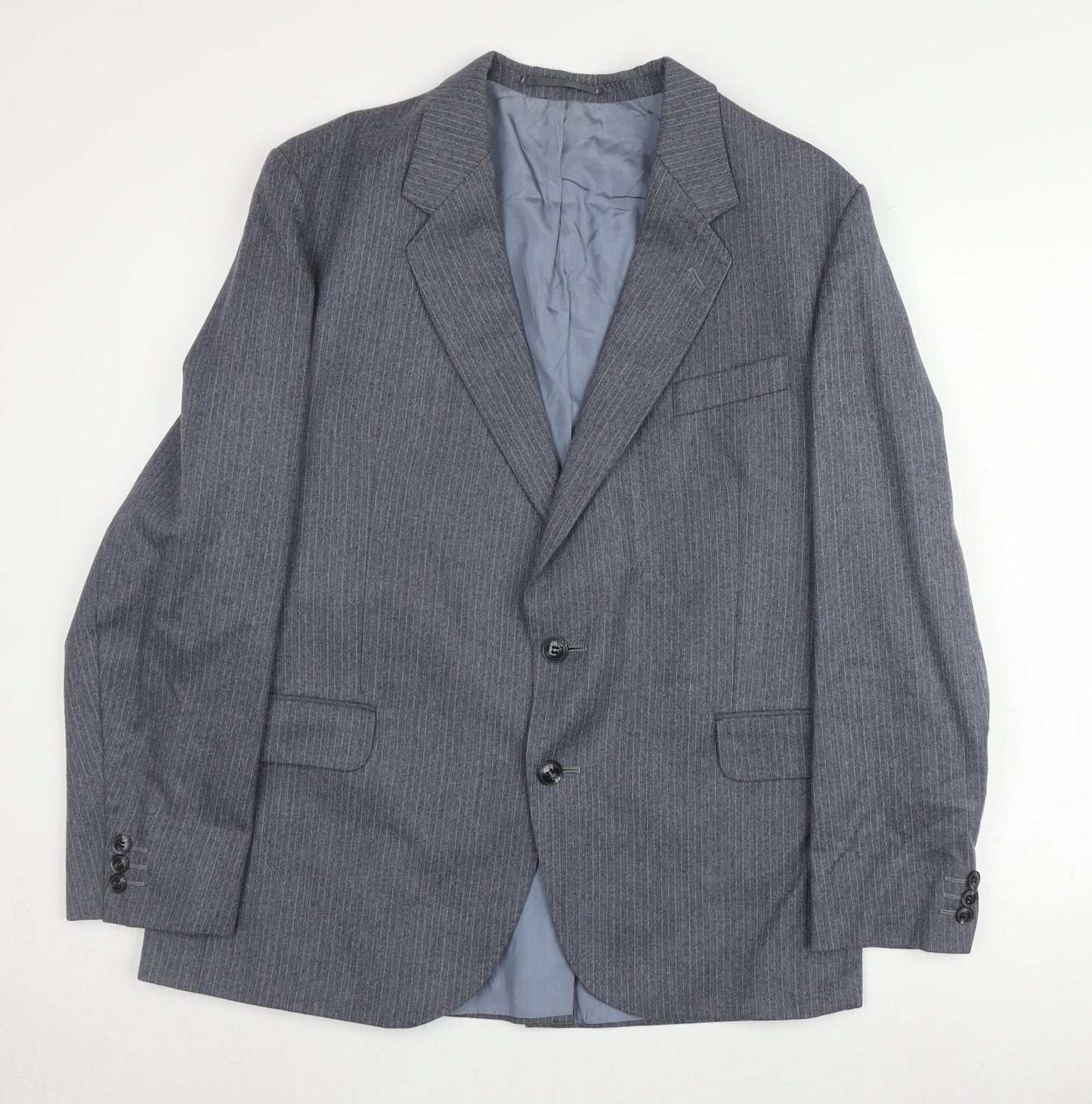 Dunn & Co. Men's Grey Wool Blazer 44 Short Striped
