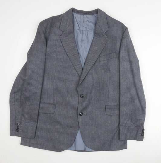 Dunn & Co. Men's Grey Wool Blazer 44 Short Striped