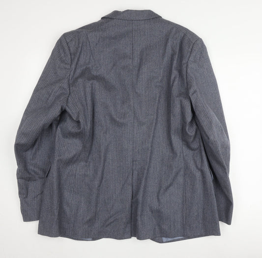 Dunn & Co. Men's Grey Wool Blazer 44 Short Striped