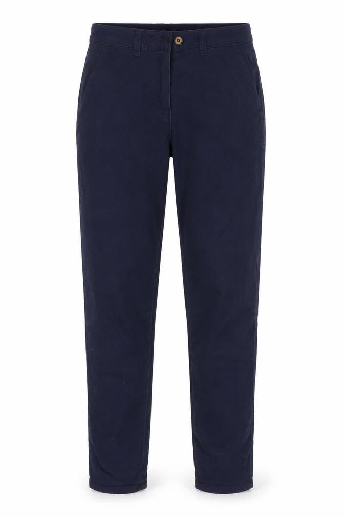 Joules Women's Blue Cotton Blend Trousers, Size 4