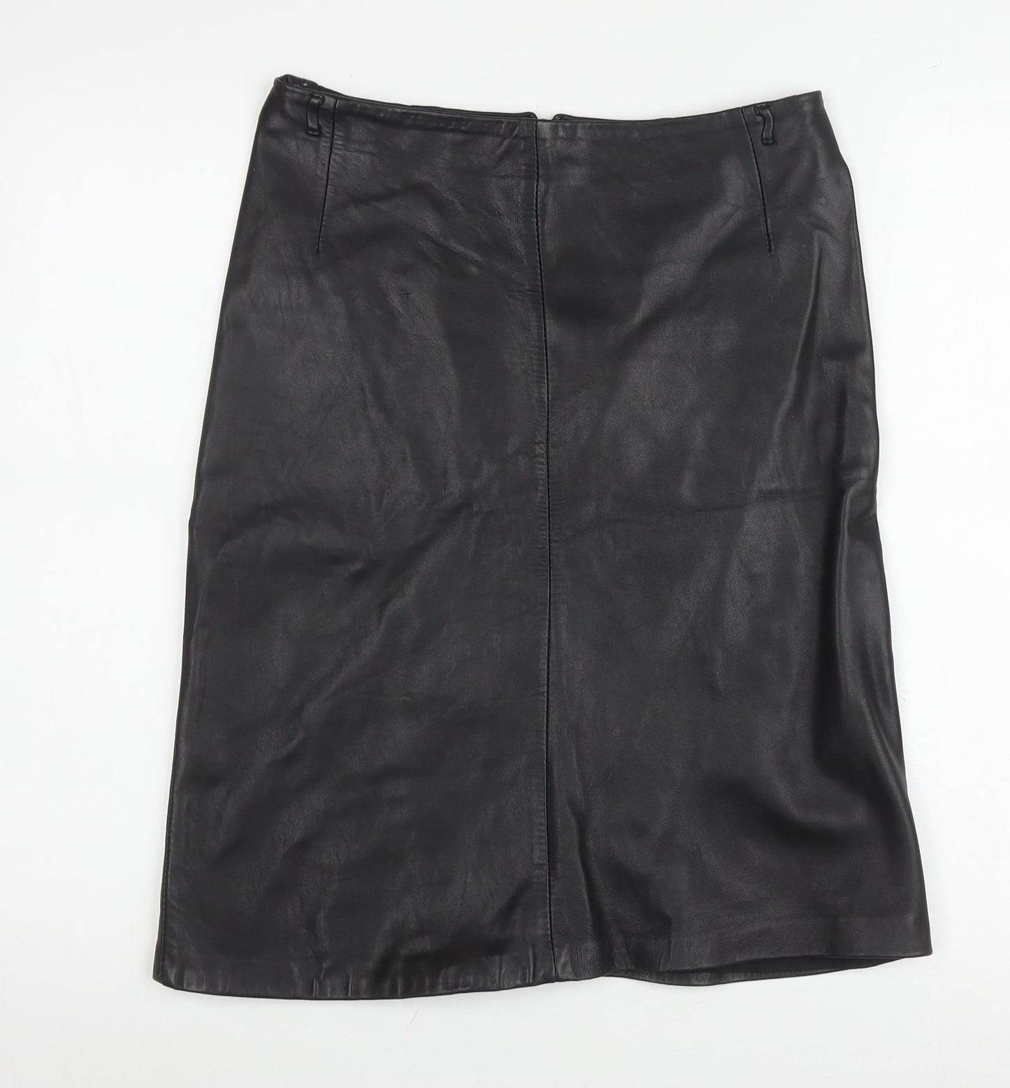 Karen Millen Women's Black Leather Pencil Skirt Size 8