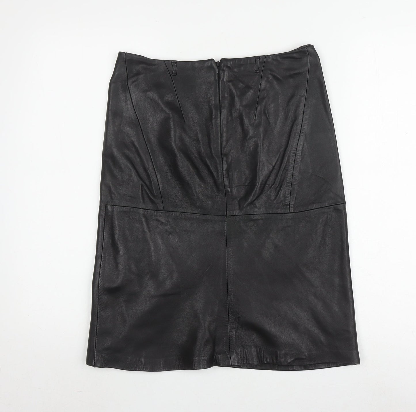 Karen Millen Women's Black Leather Pencil Skirt Size 8