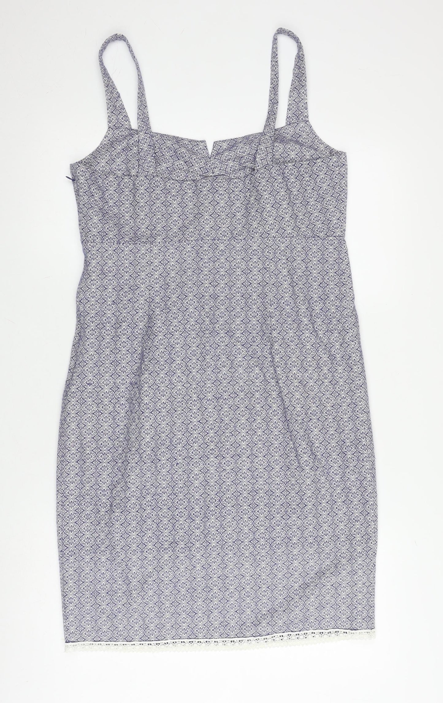 Noa Noa Women's Blue Sleeveless Geometric Dress M