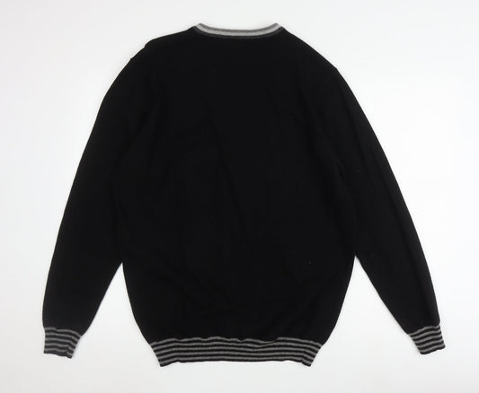 Pierre Cardin Men's Black V-Neck Pullover Jumper L