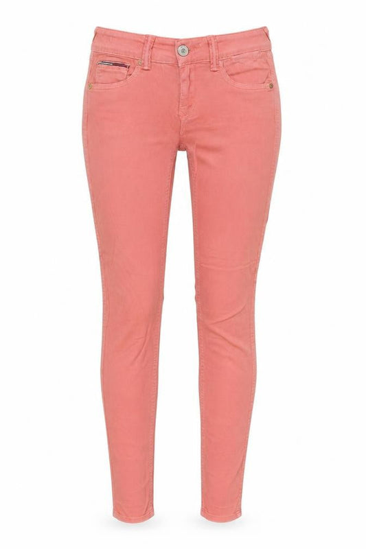 Front view of Hilfiger Denim Women's Pink Skinny Jeans, size 25