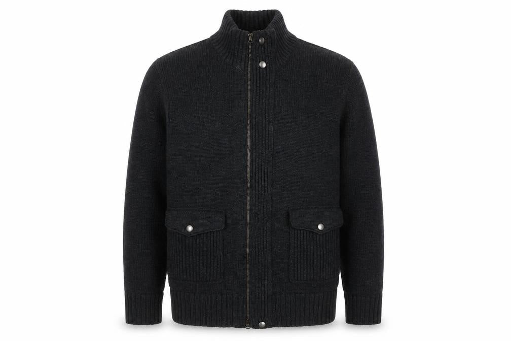 Banana Republic Men's Black Wool Knit Jacket Medium