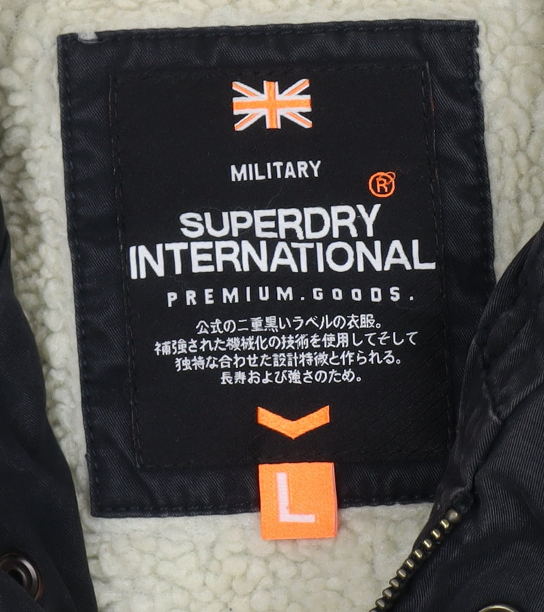 Superdry Men's Black Military Jacket Large