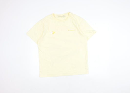 Arcminute Unisex Yellow Geometric Print T-Shirt M