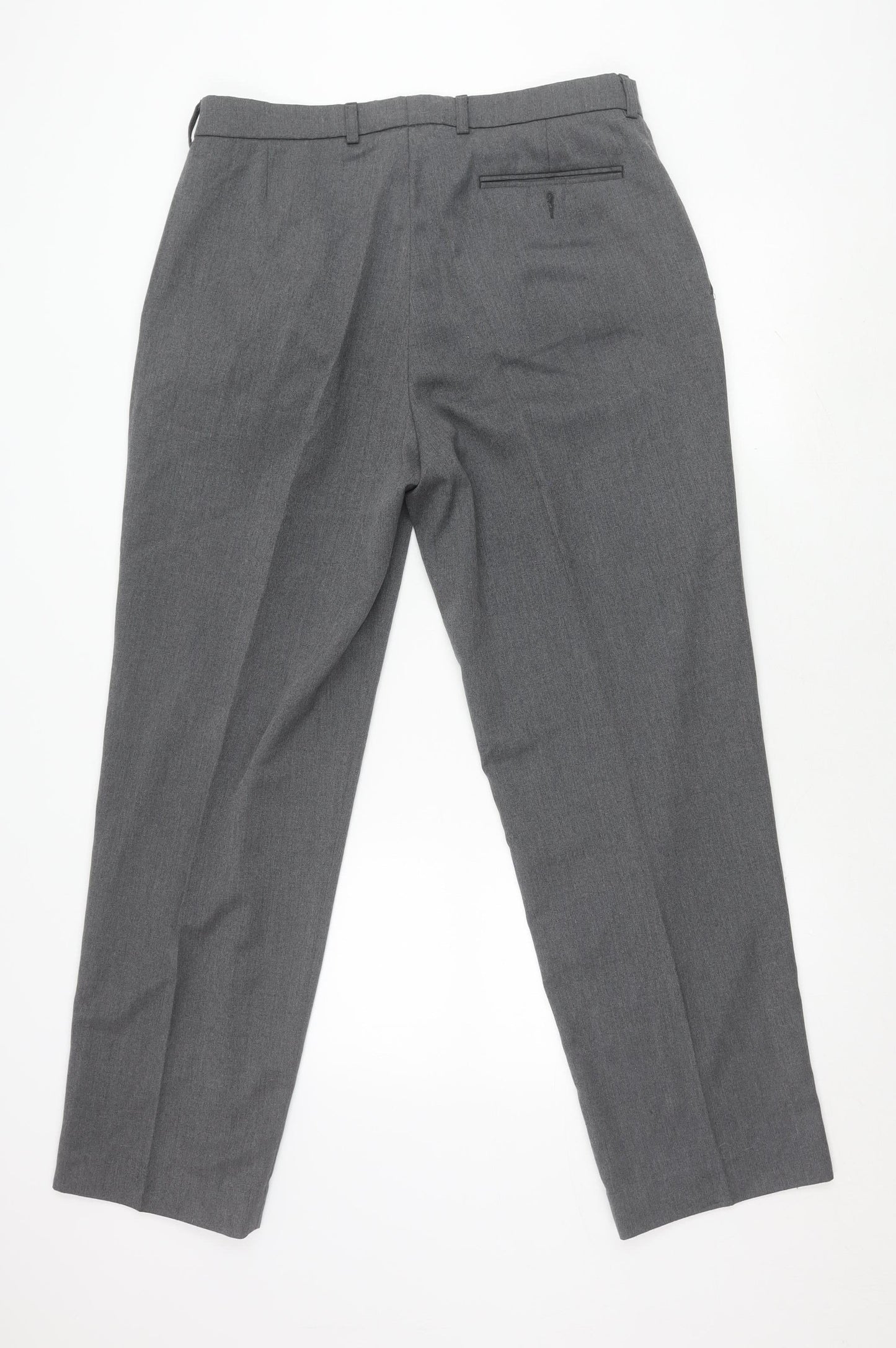 BHS Men's Grey Regular Fit Trousers S