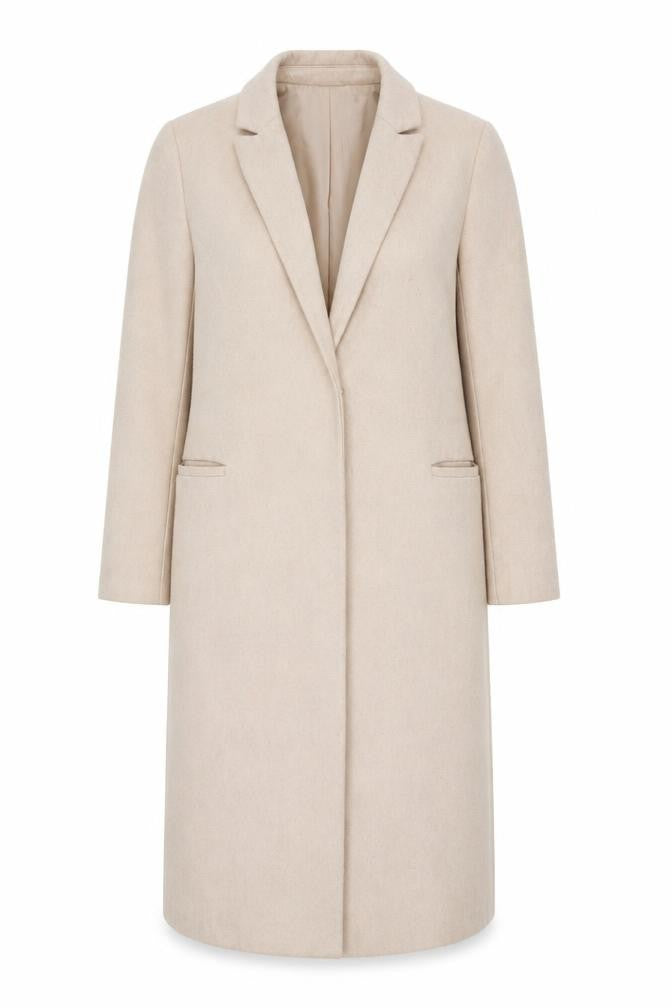 New Look Women's Beige Mid-Length Overcoat Size 12