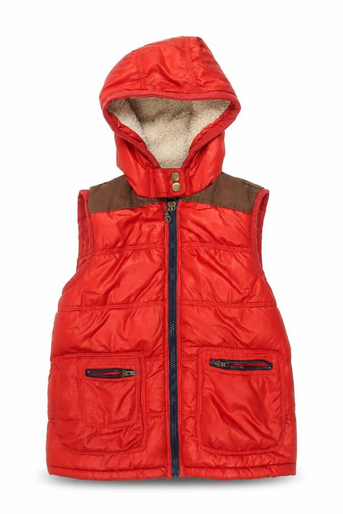 River Island Women's Red Hooded Waistcoat Size 12