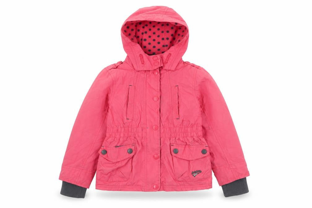 Front view of Next girls’ pink hooded jacket 5-6 years