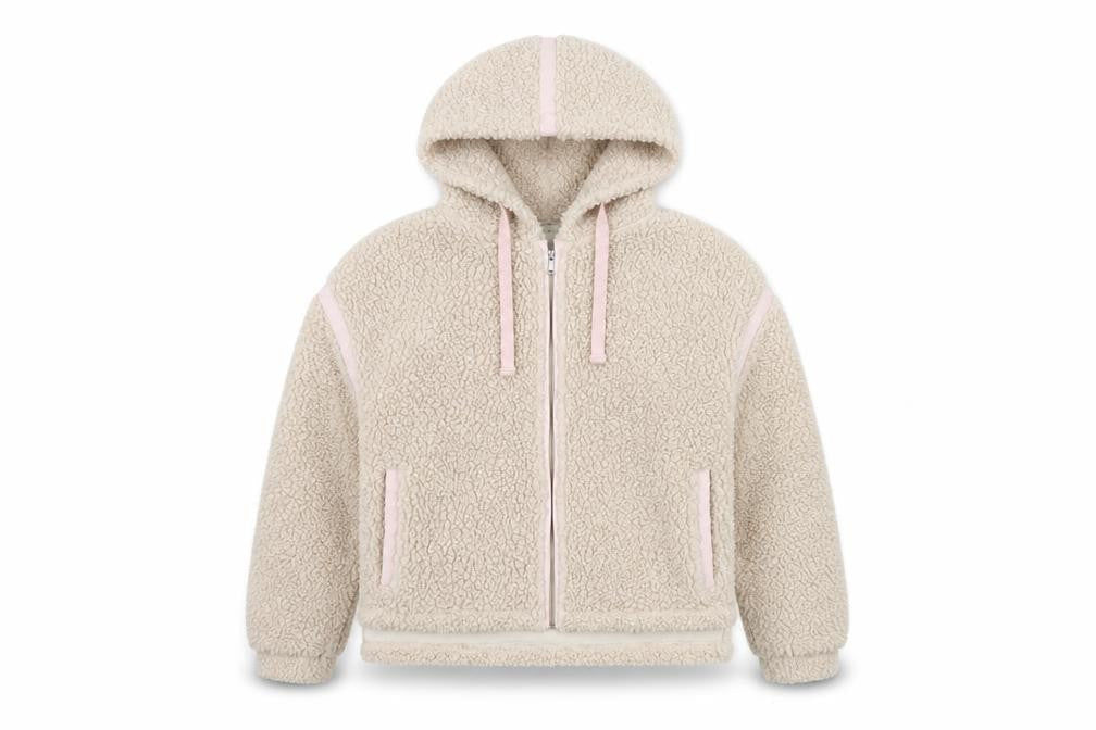 Oasis Women's Beige Hooded Fleece Jacket, Size S, Casual Wear