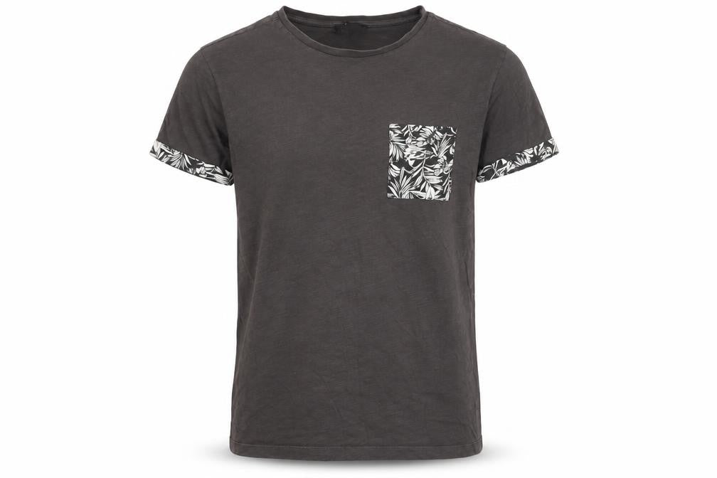 New Look Men M Grey Cotton T-Shirt with Pocket