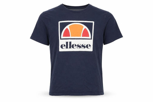 Front view of Ellesse Men's Blue Graphic T-Shirt, size S