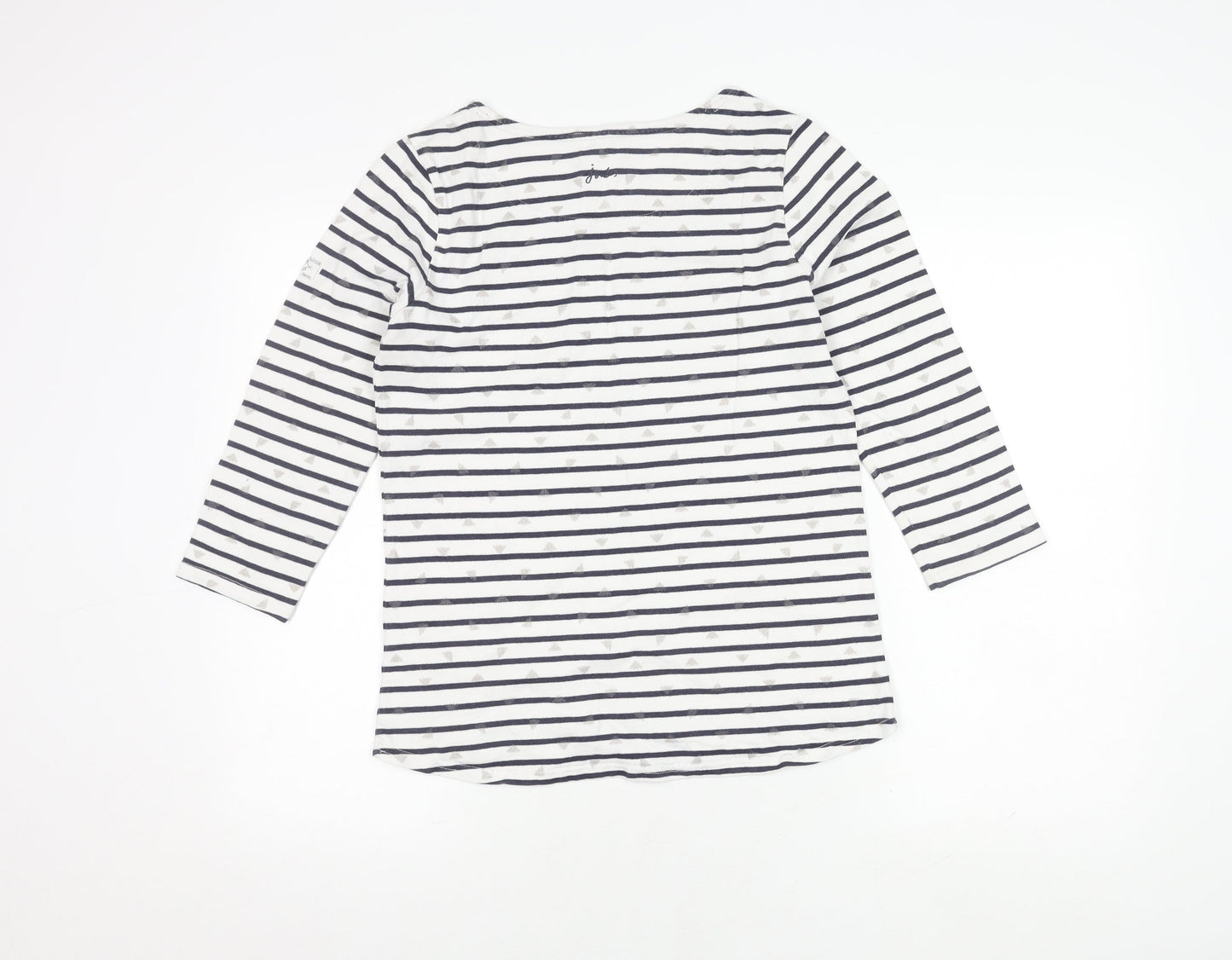 Joules Women's White Stripe 3/4 Sleeve Top