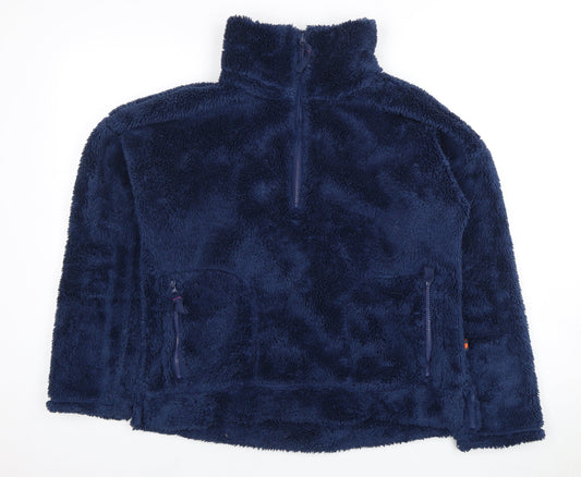 Weird Fish Women's Blue Fleece Zip Sweatshirt UK 12