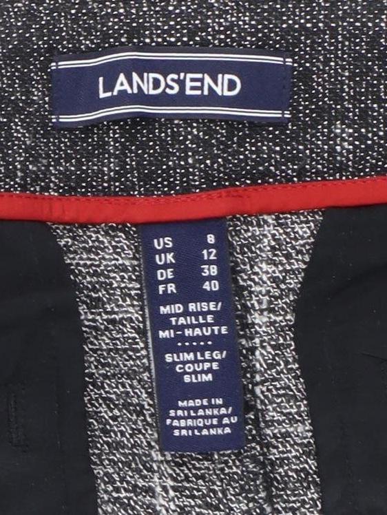 Lands' End Women's Grey Slim Leg Trousers Size 12