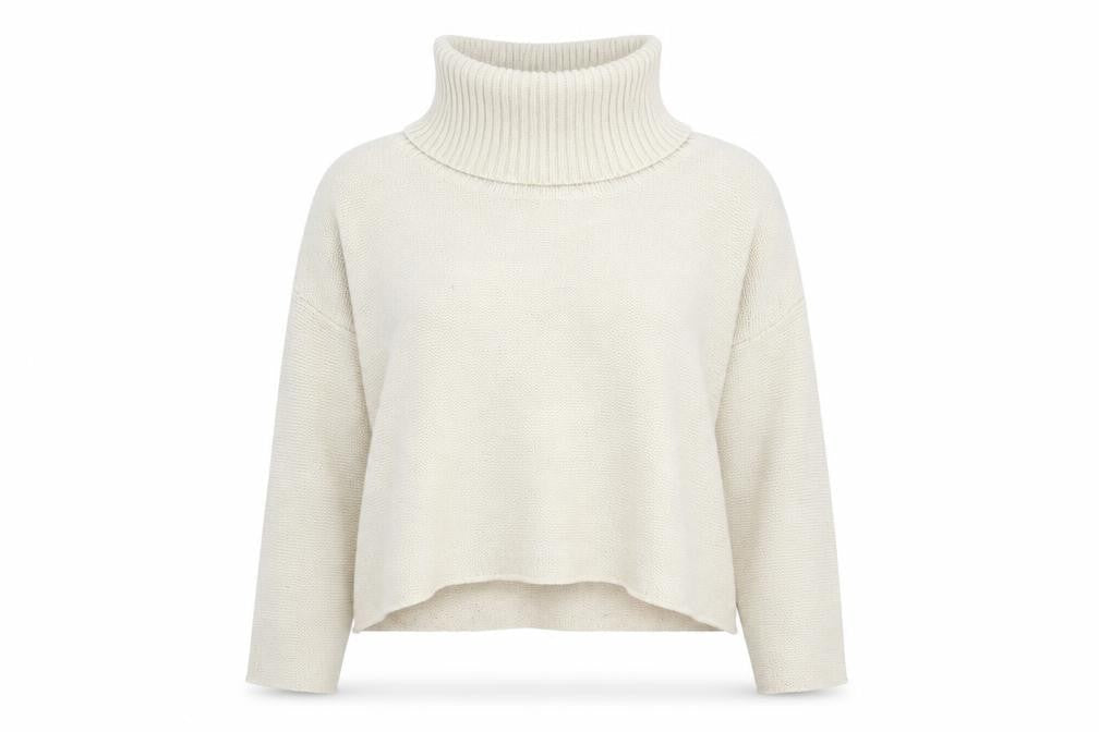 Nuna Lie Women's Ivory Roll Neck Cropped Jumper S