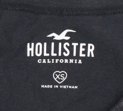 Hollister Black XS Graphic T-Shirt for Unisex Adults