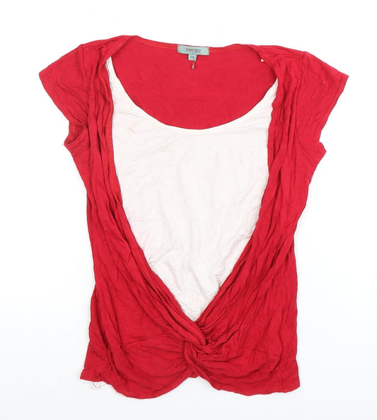 Therapy Red Sleeveless Wrap T-Shirt Women's Size 10